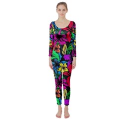 Flowers 3 Long Sleeve Catsuit by ArtworkByPatrick