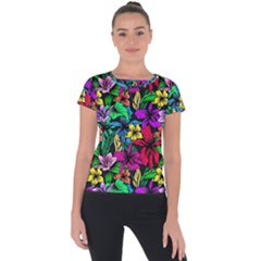 Flowers 3 Short Sleeve Sports Top  by ArtworkByPatrick