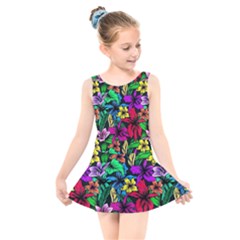 Flowers 3 Kids  Skater Dress Swimsuit by ArtworkByPatrick