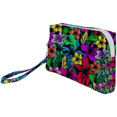 Flowers 3 Wristlet Pouch Bag (small)