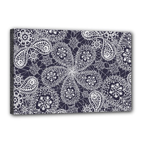 Flowers mandala Canvas 18  x 12  (Stretched)