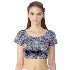 Flowers mandala Short Sleeve Crop Top