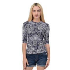 Flowers mandala Quarter Sleeve Raglan Tee