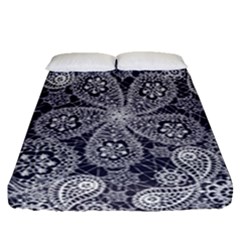 Flowers mandala Fitted Sheet (Queen Size)