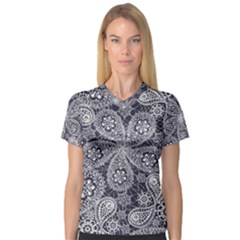 Flowers mandala V-Neck Sport Mesh Tee