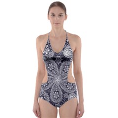 Flowers mandala Cut-Out One Piece Swimsuit