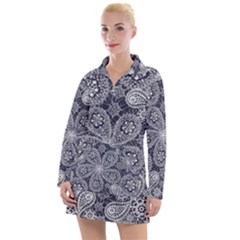 Flowers mandala Women s Long Sleeve Casual Dress