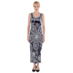 Flowers mandala Fitted Maxi Dress