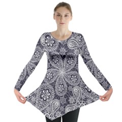 Flowers mandala Long Sleeve Tunic 