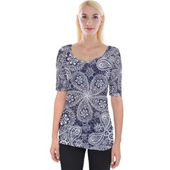 Flowers mandala Wide Neckline Tee