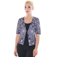 Flowers mandala Cropped Button Cardigan