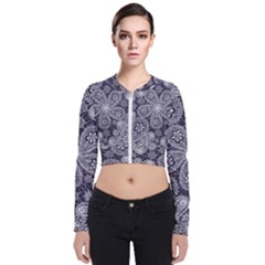 Flowers mandala Long Sleeve Zip Up Bomber Jacket