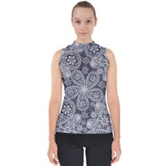 Flowers mandala Mock Neck Shell Top