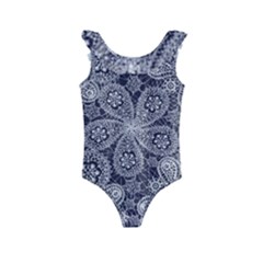 Flowers mandala Kids  Frill Swimsuit