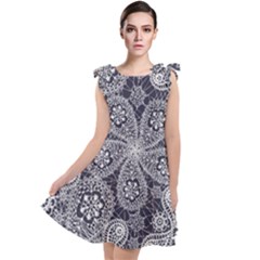 Flowers mandala Tie Up Tunic Dress