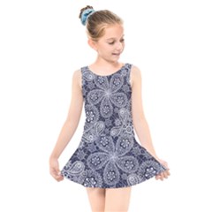 Flowers mandala Kids  Skater Dress Swimsuit