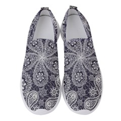 Flowers mandala Women s Slip On Sneakers