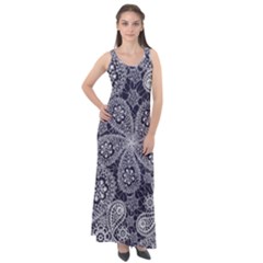 Flowers mandala Sleeveless Velour Maxi Dress