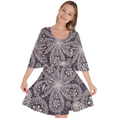 Flowers mandala Velour Kimono Dress