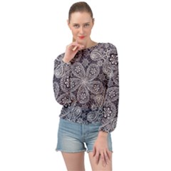 Flowers mandala Banded Bottom Chiffon Top