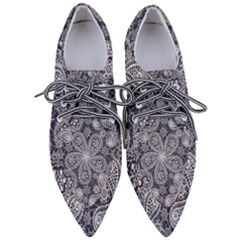 Flowers mandala Women s Pointed Oxford Shoes