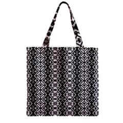 Black And White-3 Zipper Grocery Tote Bag by ArtworkByPatrick