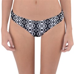 Black And White-3 Reversible Hipster Bikini Bottoms by ArtworkByPatrick