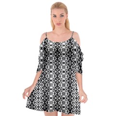 Black And White-3 Cutout Spaghetti Strap Chiffon Dress