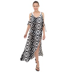 Black And White-3 Maxi Chiffon Cover Up Dress