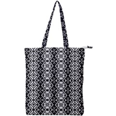 Black And White-3 Double Zip Up Tote Bag by ArtworkByPatrick