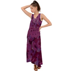 Pattern Warhola V-neck Chiffon Maxi Dress