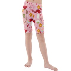 Floral Surface Pattern Design Kids  Mid Length Swim Shorts by Sudhe