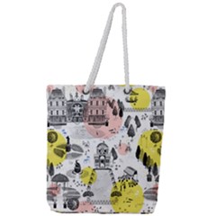 The Park  Pattern Design Full Print Rope Handle Tote (large) by Sudhe