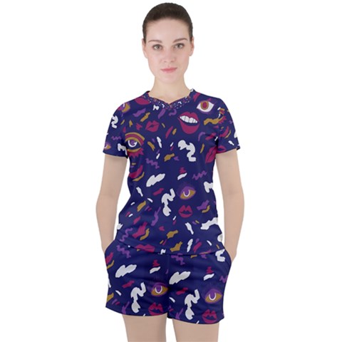 Pattern Burton Galmour Women s Tee And Shorts Set by Sudhe