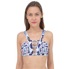 Vector Illustrated Pattern Design Cage Up Bikini Top