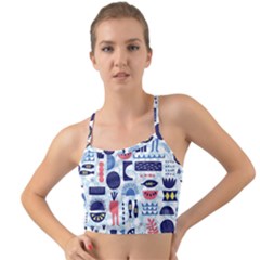 Vector Illustrated Pattern Design Mini Tank Bikini Top