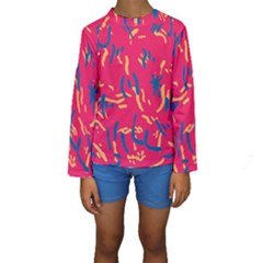 Pattern Booty Faces Kids  Long Sleeve Swimwear by Sudhe