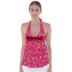 Pattern Booty Faces Babydoll Tankini Top by Sudhe