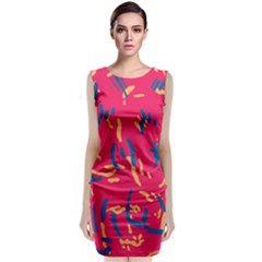 Pattern Booty Faces Classic Sleeveless Midi Dress