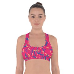 Pattern Booty Faces Cross Back Sports Bra by Sudhe