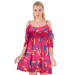 Pattern Booty Faces Cutout Spaghetti Strap Chiffon Dress by Sudhe