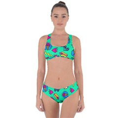 Pattern Adweeksummer Criss Cross Bikini Set by Sudhe