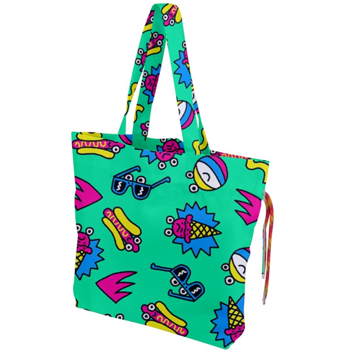 Pattern Adweeksummer Drawstring Tote Bag