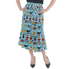 Surface Pattern Design Midi Mermaid Skirt