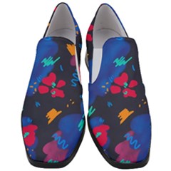 Patterns Rosebuds Women Slip On Heel Loafers by Sudhe