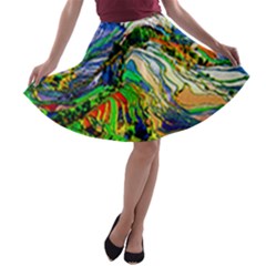 Artistic Nature Painting A-line Skater Skirt by Sudhe