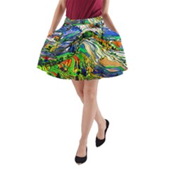 Artistic Nature Painting A-line Pocket Skirt by Sudhe