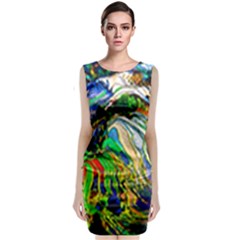 Artistic Nature Painting Classic Sleeveless Midi Dress by Sudhe