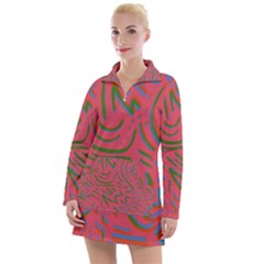 Pattern Saying Wavy Women s Long Sleeve Casual Dress by Sudhe