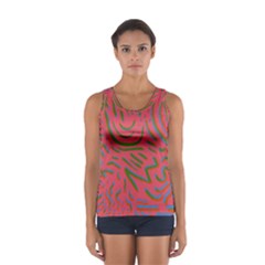 Pattern Saying Wavy Sport Tank Top  by Sudhe